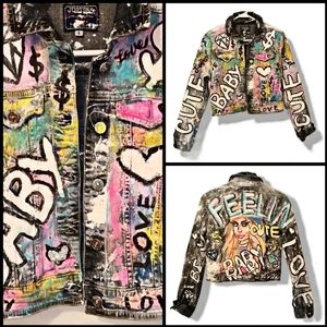 Custom painted denim jacket